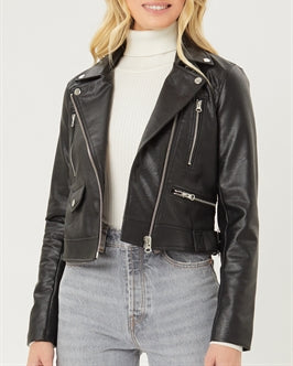 Leather Vegan Black Moto Jacket