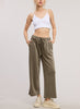 Stay Minimal Soft and Relaxed Wide Leg Drawstring Pant in Olive