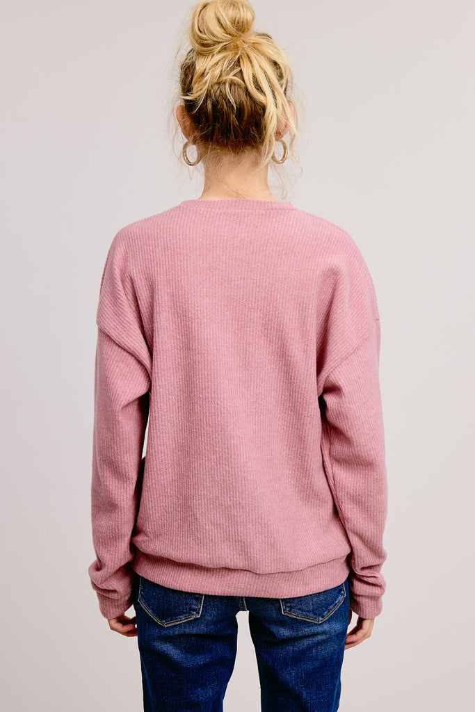 Snoozy Comfort Soft and Ribbed Long Sleeve Top