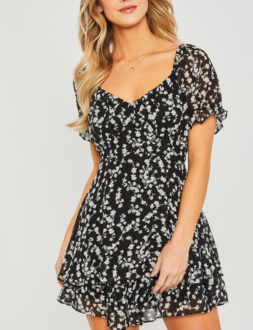 Erlinda Floral Emboridery Off Shoulder Dress