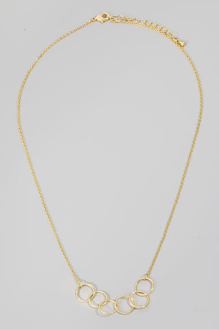 White Heart Eye Necklace in Gold