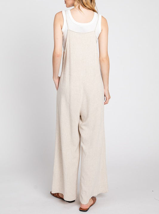 Marceline Spaghetti Strap Wide Leg Overalls