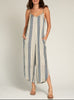 Harbor Stripes Sleeveless Linen Jumpsuit