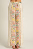 Marlowe Boho Embroidered Tapered Pants in Multicolor