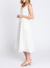 Nellie Button Up Camisole Midi Dress in White