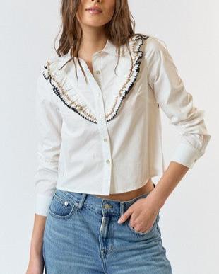 Savanna Quarter Sleeve Blouse with Embroidery Detail