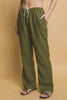 Malibu Drawstring Wide Leg Linen Pants (Assorted Colors)