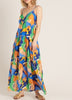 Gabriette Groovy Sleeveless Back Tie Dress in Blue Multi