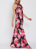 Hibiscus Bloom Floral Halter Maxi Dress