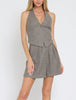 City Girl Halter Vest and High Waisted Shorts Set in Grey