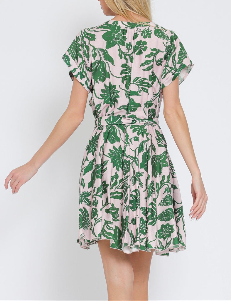 Petal Picnic Button Down Tie Waist Mini Dress