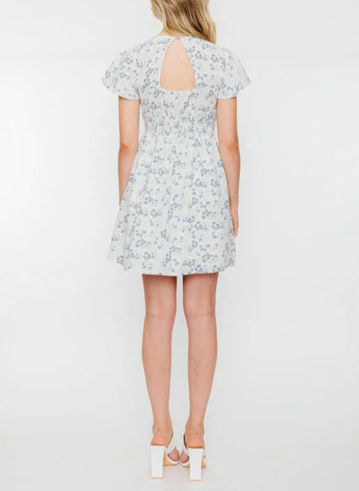 Isabella Textured Floral Print Mini Dress