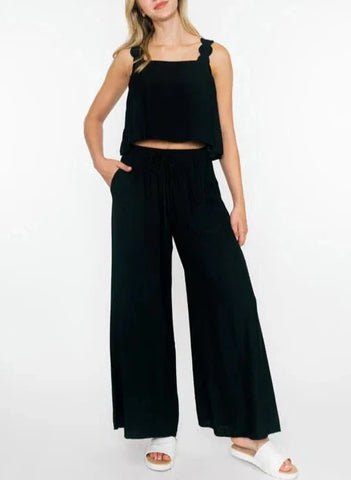 Autumn Leaves Drop Shoulder Shirring Detail Jumpsuit