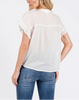 Isla Ruffle Short Sleeve Button Down Blouse