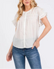 Isla Ruffle Short Sleeve Button Down Blouse