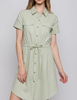 Paige Button Down Tie Waist Short Sleeve Dress (Assorted Colors)