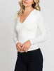 Eva V-Neck Double Layer Comfy Long Sleeve Top (Assorted Colors)