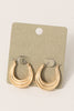 U-Shaped Beveled Latch Hoop Earrings in Gold