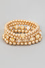 Stretch Beaded Layering Bracelet Set in Natural