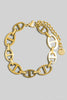 Oval Chain Link Adjustable Bracelet in Gold