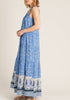 All for Paisley Tie Shoulder Maxi Dress in Blue