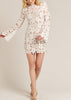 Petal Power Floral Lace Lined Long Sleeve Cress in White/Nude