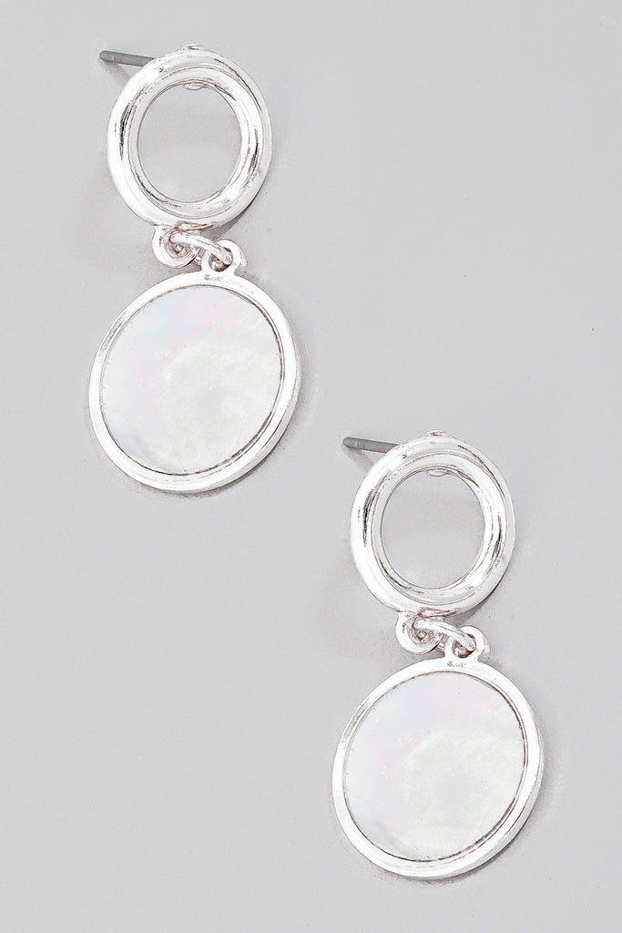 Simplistic Abalone Circle Earrings (Assorted Colors)