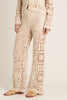 Sandy Flower Knitted Crochet Pants in Beige