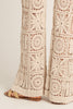 Sandy Flower Knitted Crochet Pants in Beige