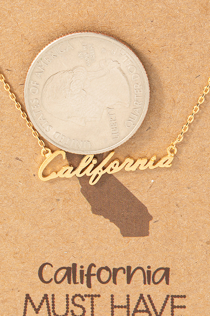 California Cursive Dainty Nameplate Necklace (Assorted)