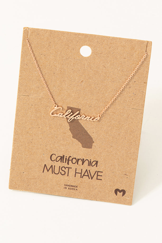 California Cursive Dainty Nameplate Necklace (Assorted)