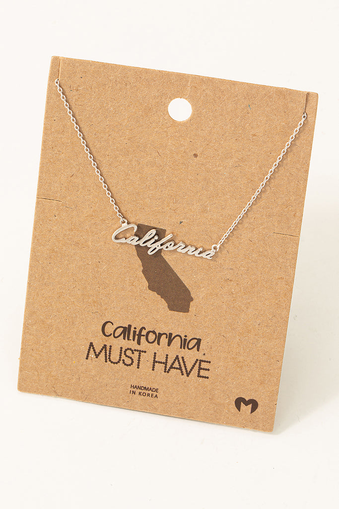 California Cursive Dainty Nameplate Necklace (Assorted)