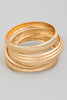 Pomina Ridged Set of 3 Bangle Bracelets Silver/Gold