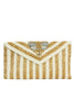 Busy Bee Clutch Bag with Chain Strap in White/Gold