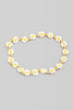 White and Yellow Dainty Floral Stretch Bracelet