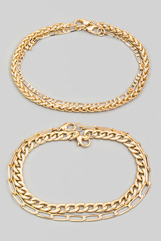 Rectangle Chain Link Earrings Silver/Gold