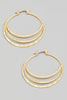 Hammered Hoops with Crescent Insert (Silver/Gold)