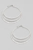 Hammered Hoops with Crescent Insert (Silver/Gold)