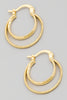 Hoop Earrings with Double Row in Gold/Silver