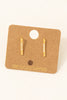 Triple Rhinestone Straight Bar Gold Stud Earring