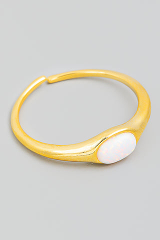 Stargazer With Jewel Accents Bangle With Clasp Closure In Gold