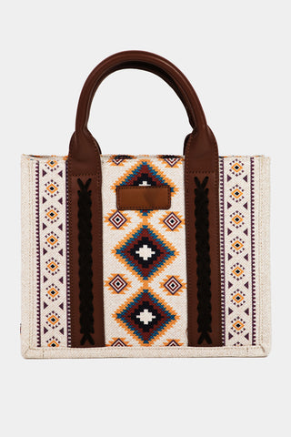 Sandie Woven Tote Bag in Tan/Silver