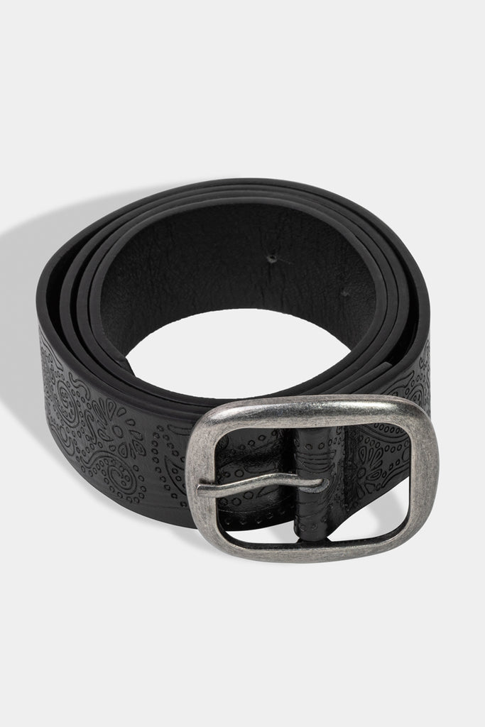 Floral Etched Vegan Leather Belts (Assorted Colors)