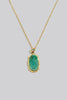 Oval Green Stone Pendant Necklace