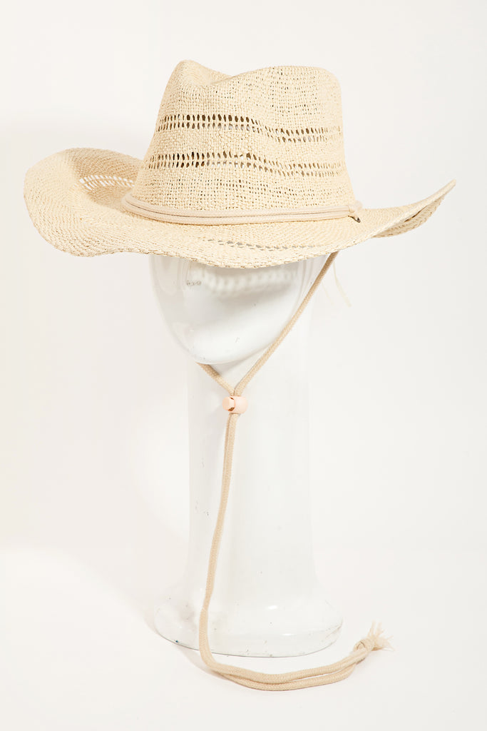 Howdy & Rowdy Weaved Cowgirl Hat with Adjustable String (Assorted Colors)