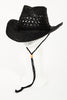 Feel the Heat Braided Cowgirl Hat with Adjustable String in Black