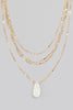 Clear Quartz Tear Pendant Layered Necklace