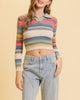 Sugar Pop Multicolor Striped Long Sleeve with Collar