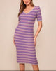 Sugarberry Short Sleeve Striped Sweater Dress