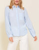 Lana Textured Button Down Collared Top in Baby Blue